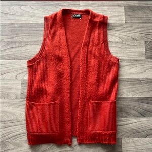 Vintage 70s McGregor orange knit cardigan sweater open cardigan small-medium